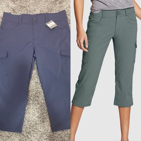 Eddie Bauer Horizon 2.0 navy cargo UPF 50+ capri pants women’s size 8 - Picture 1 of 17